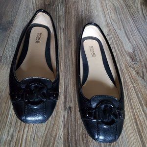 Michael Kors Fulton Moccasin Leather Flat, 5.5, Black